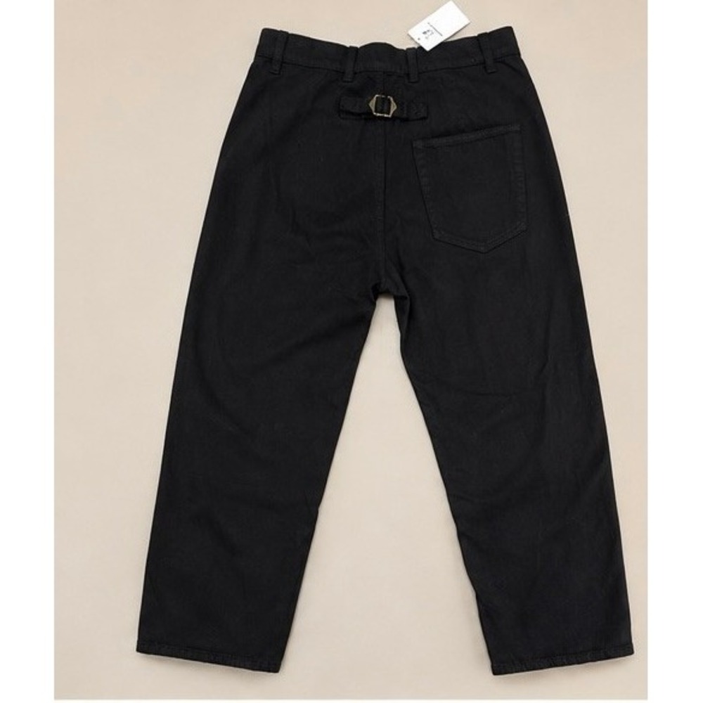 Free People X Sandrine Rose Black Wide Leg Cinch Back Cotton Denim Pants 29 NWT - Picture 7 of 8